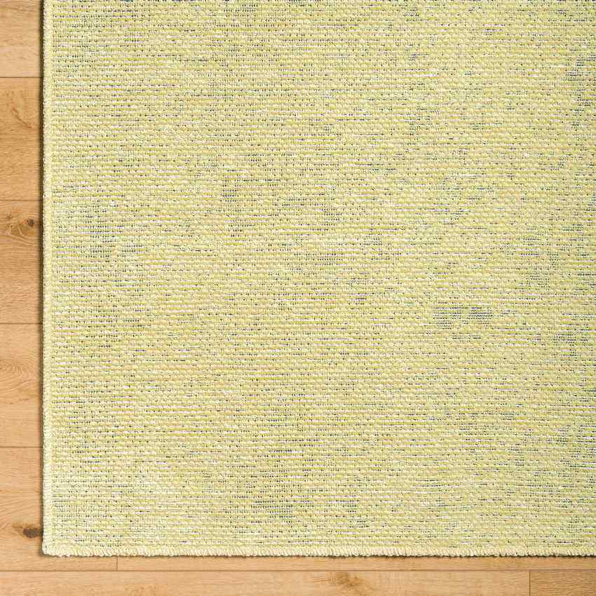 Tobey Solid and Border Grass Green Washable Area Rug