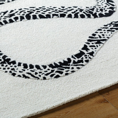 Rachelle Modern Light Silver/Jet Black Area Rug