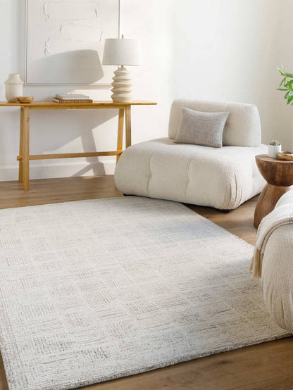 Yomaira Modern Light Silver Area Rug