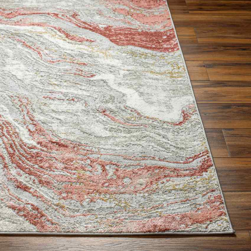 Yun Modern Brick Red Area Rug