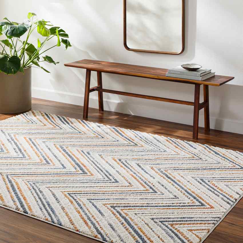 Megin Modern Denim Area Rug