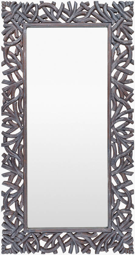 Jaclyne Traditional Dark Brown Wall Mirror