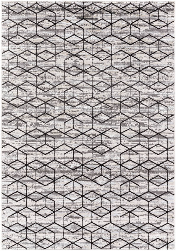 Carlton Modern Black/Light Beige Area Rug