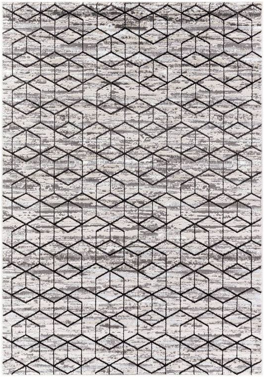 Carlton Modern Black/Light Beige Area Rug