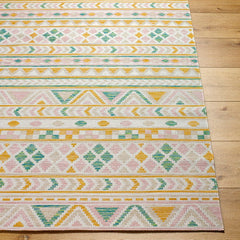 Latroy Coastal Blush/Green Area Rug