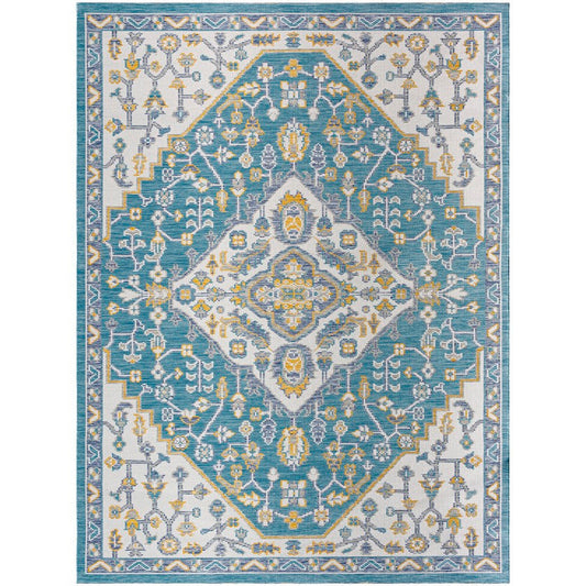 Mallerie Coastal Dark Teal Area Rug