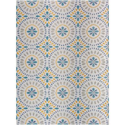 Devorah Coastal Light Gray/Dark Teal Area Rug