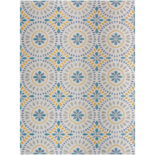 Devorah Coastal Light Gray/Dark Teal Area Rug