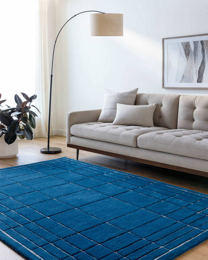 Darlena Modern Dark Blue Area Rug