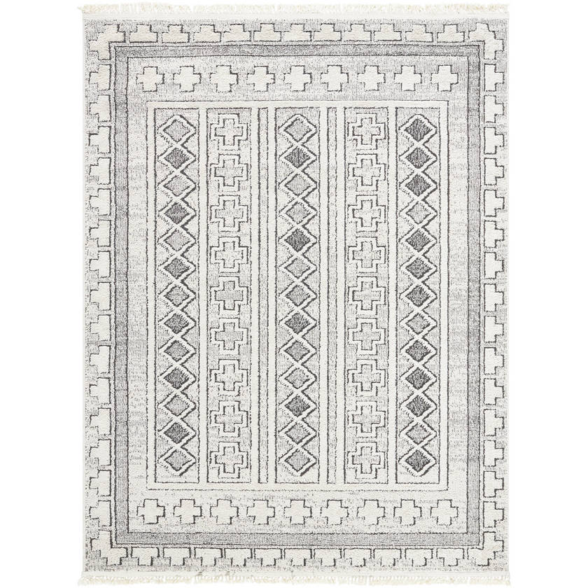 Lindell Modern Ivory/Black Area Rug
