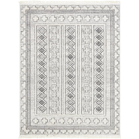 Lindell Modern Ivory/Black Area Rug