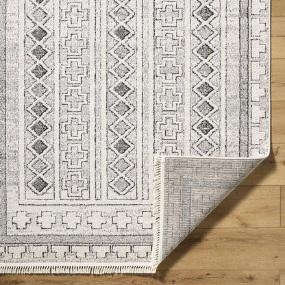 Lindell Modern Ivory/Black Area Rug