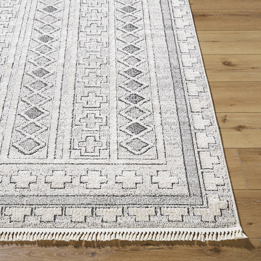 Lindell Modern Ivory/Black Area Rug