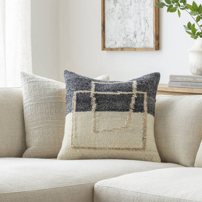 Hunsel Beige/Black Pillow Cover