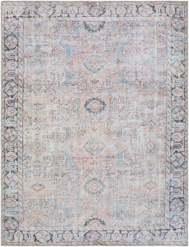 Kearstin Traditional Tan Washable Area Rug