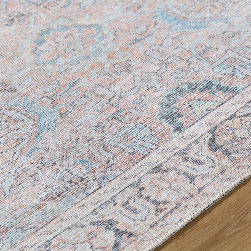 Kearstin Traditional Tan Washable Area Rug