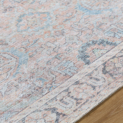 Kearstin Traditional Tan Washable Area Rug