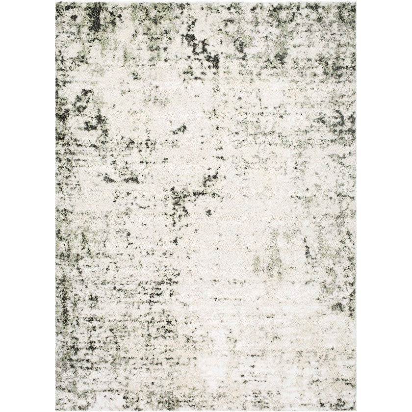 Jeaninne Solid and Border Dark Olive Area Rug
