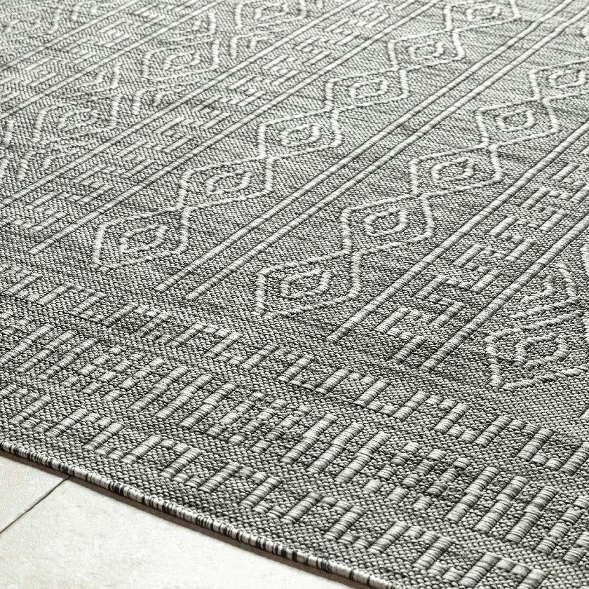 Benjaman Bohemian Black/Cream Area Rug