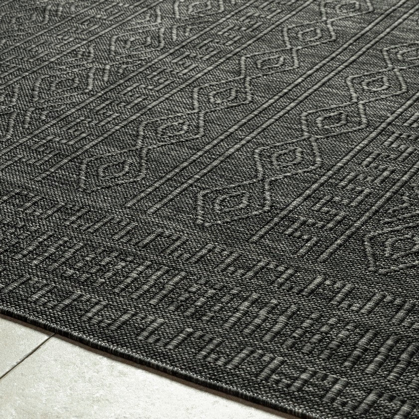 Benjaman Bohemian Black Area Rug