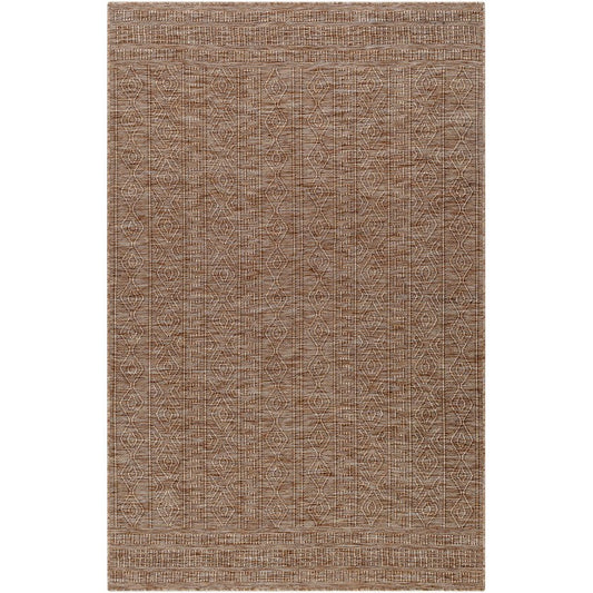 Benjaman Bohemian Dark Brown Area Rug