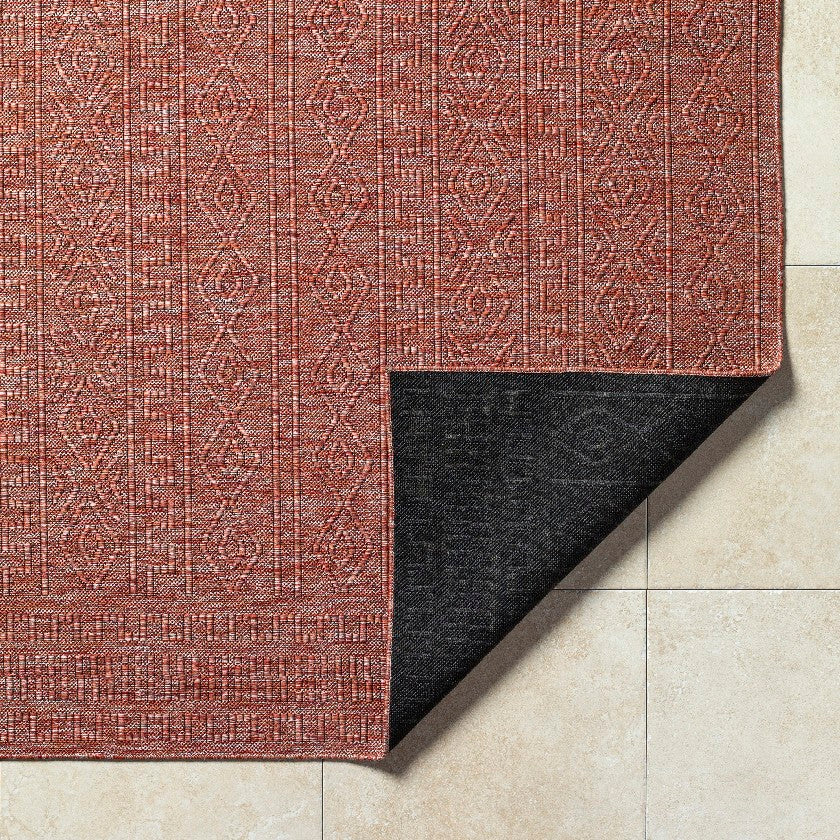 Benjaman Bohemian Burgundy Area Rug