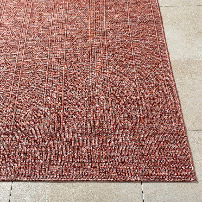 Benjaman Bohemian Burgundy Area Rug
