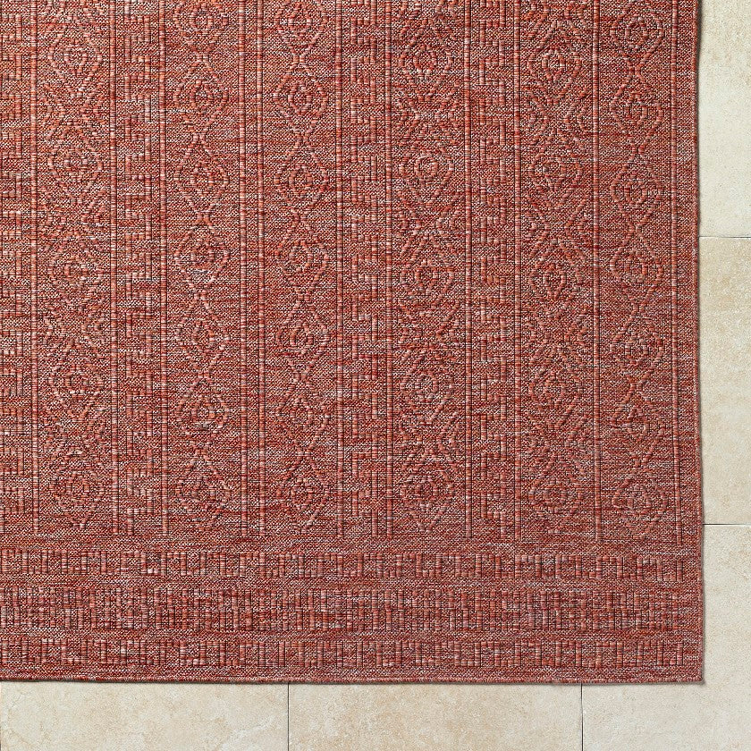 Benjaman Bohemian Burgundy Area Rug