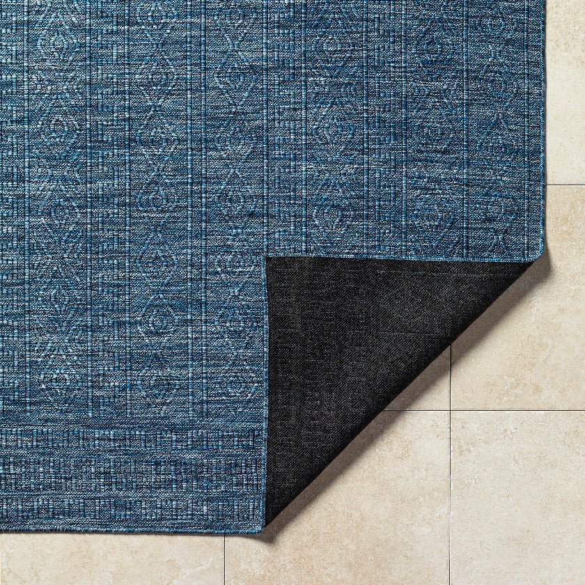 Benjaman Bohemian Dark Blue Area Rug
