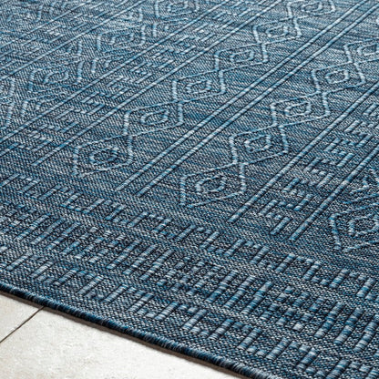 Benjaman Bohemian Dark Blue Area Rug