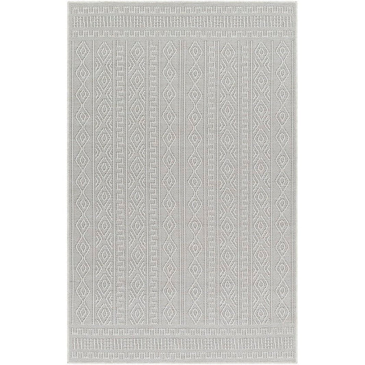 Benjaman Bohemian Light Gray Area Rug