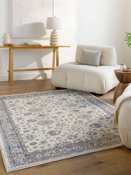 Nell Traditional White Area Rug