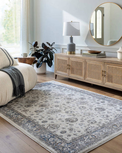 Nell Traditional White Area Rug