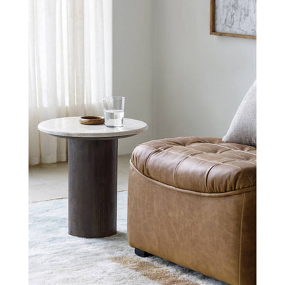 Matther Cream/Dark Brown End Table
