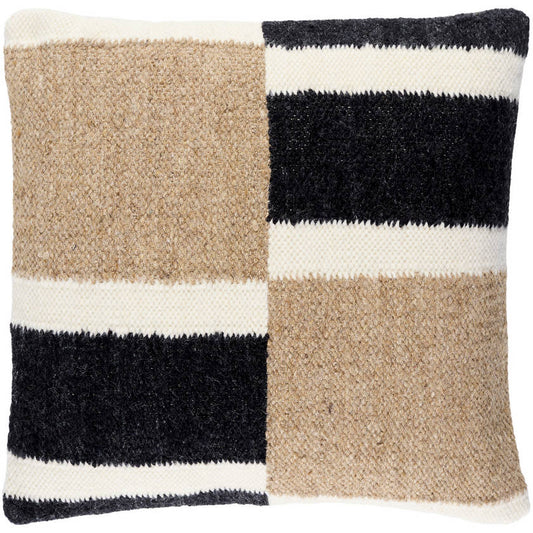 Yasser Jet Black/Khaki Pillow Cover
