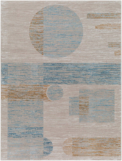 Sumer Modern Tan/Blue Area Rug
