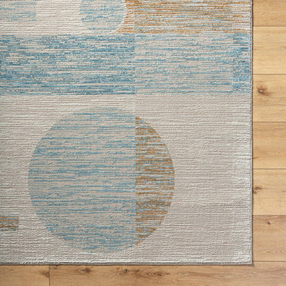 Sumer Modern Tan/Blue Area Rug
