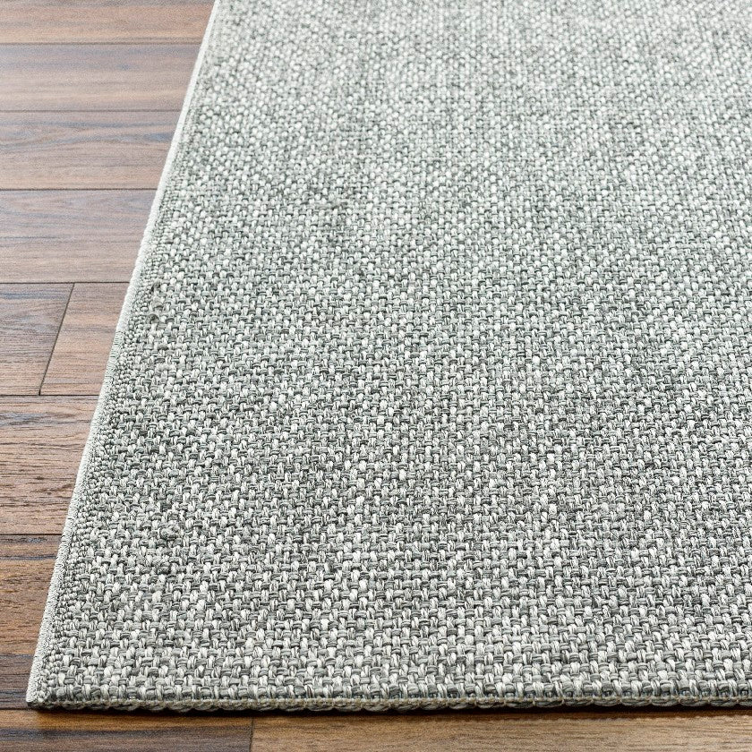 Birdie Solid and Border Silver Area Rug - Becki Owens x Livabliss