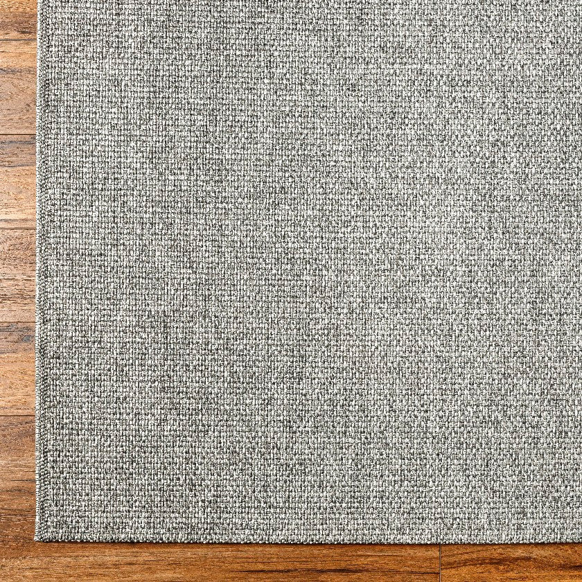 Birdie Solid and Border Silver Area Rug - Becki Owens x Livabliss