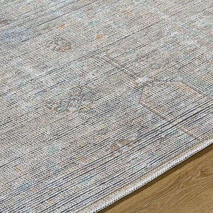 Darling Traditional Sterling Grey Washable Area Rug - Becki Owens x Livabliss