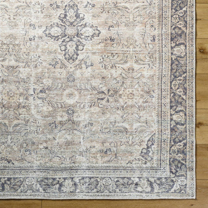 Darling Traditional Warm Grey/Khaki Washable Area Rug - Becki Owens x Livabliss