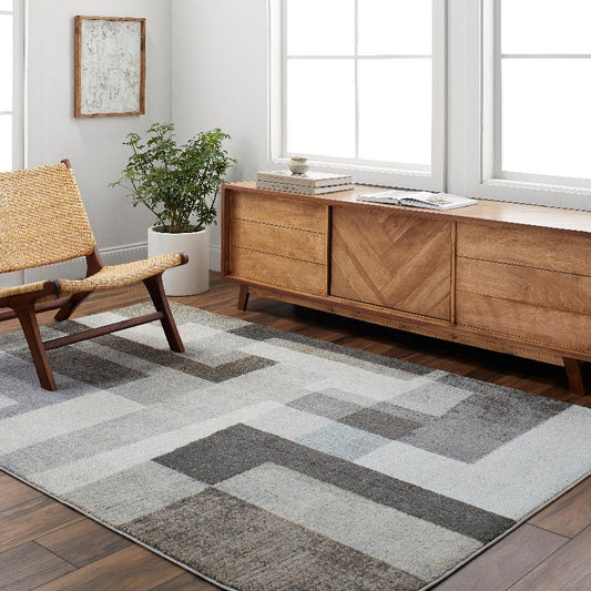 Olatokunbo Modern Black Area Rug