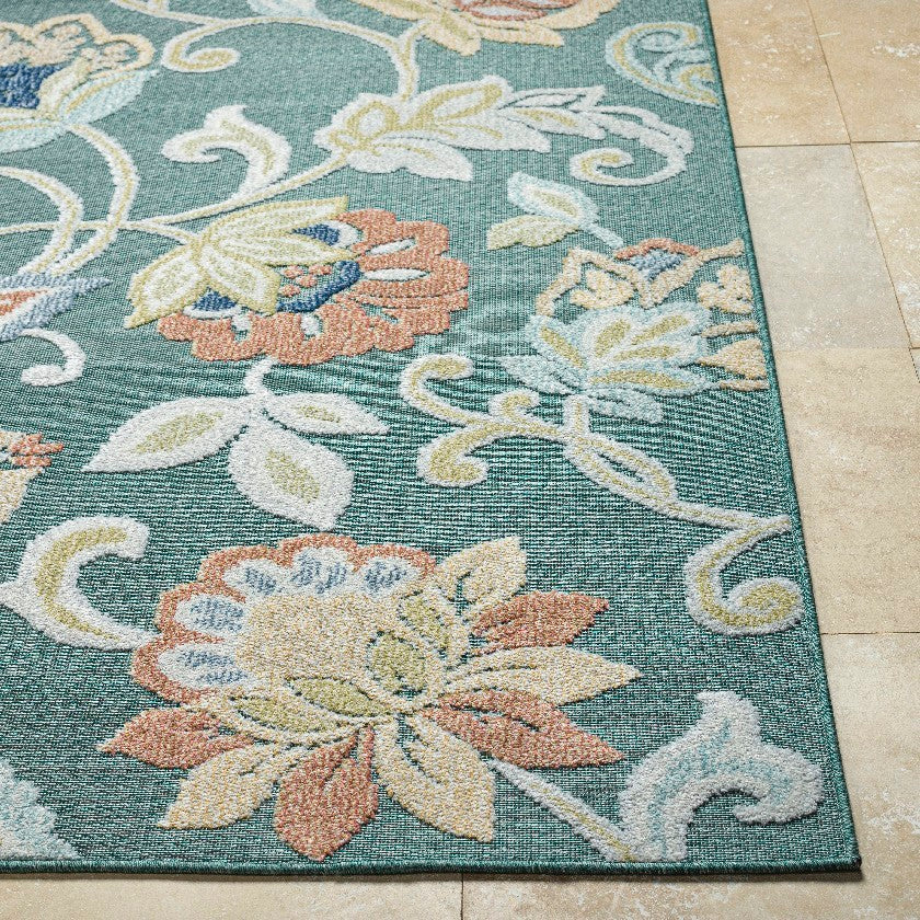 Ottis Coastal Charcoal/Rust Area Rug