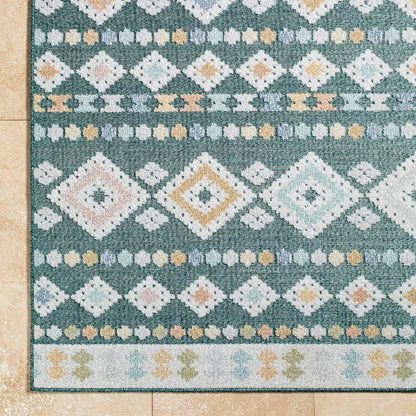 Zarinah Coastal Medium Green Area Rug
