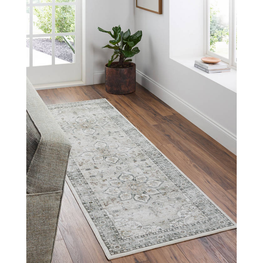 Chelcey Traditional Ash Washable Area Rug