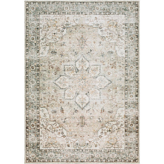Chelcey Traditional Ash Washable Area Rug