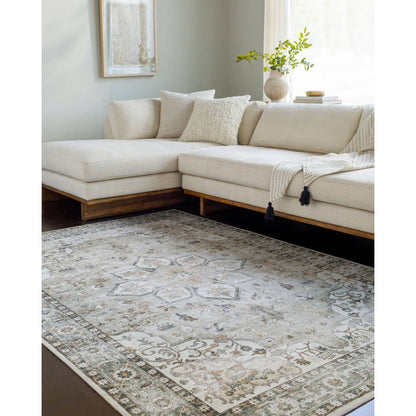 Chelcey Traditional Ash Washable Area Rug