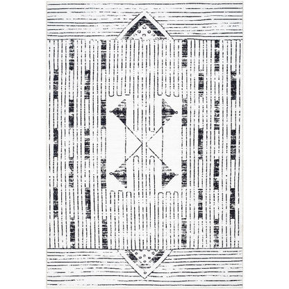 Carmella Modern Ivory/Black Washable Area Rug