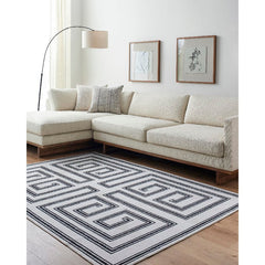 Staley Modern Black Washable Area Rug