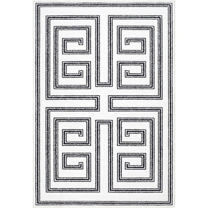 Staley Modern Black Washable Area Rug